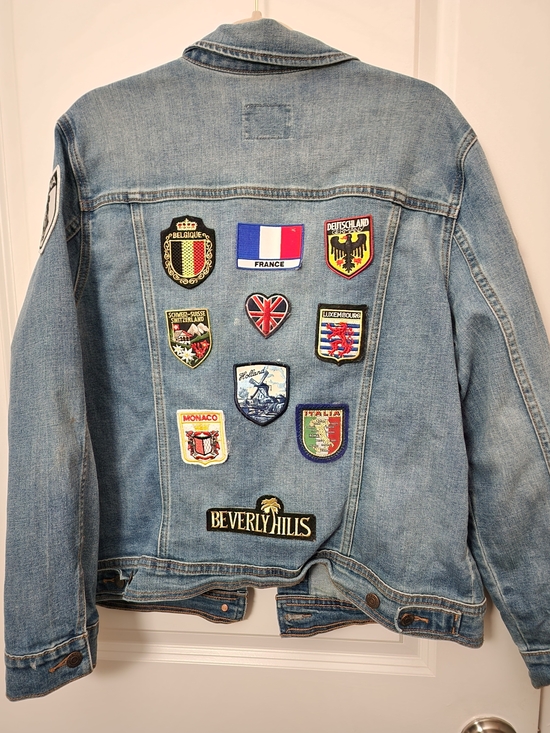 Old Navy Jackets & Blazers - Old Navy Blue Denim Trucker Jacket with Patch Details